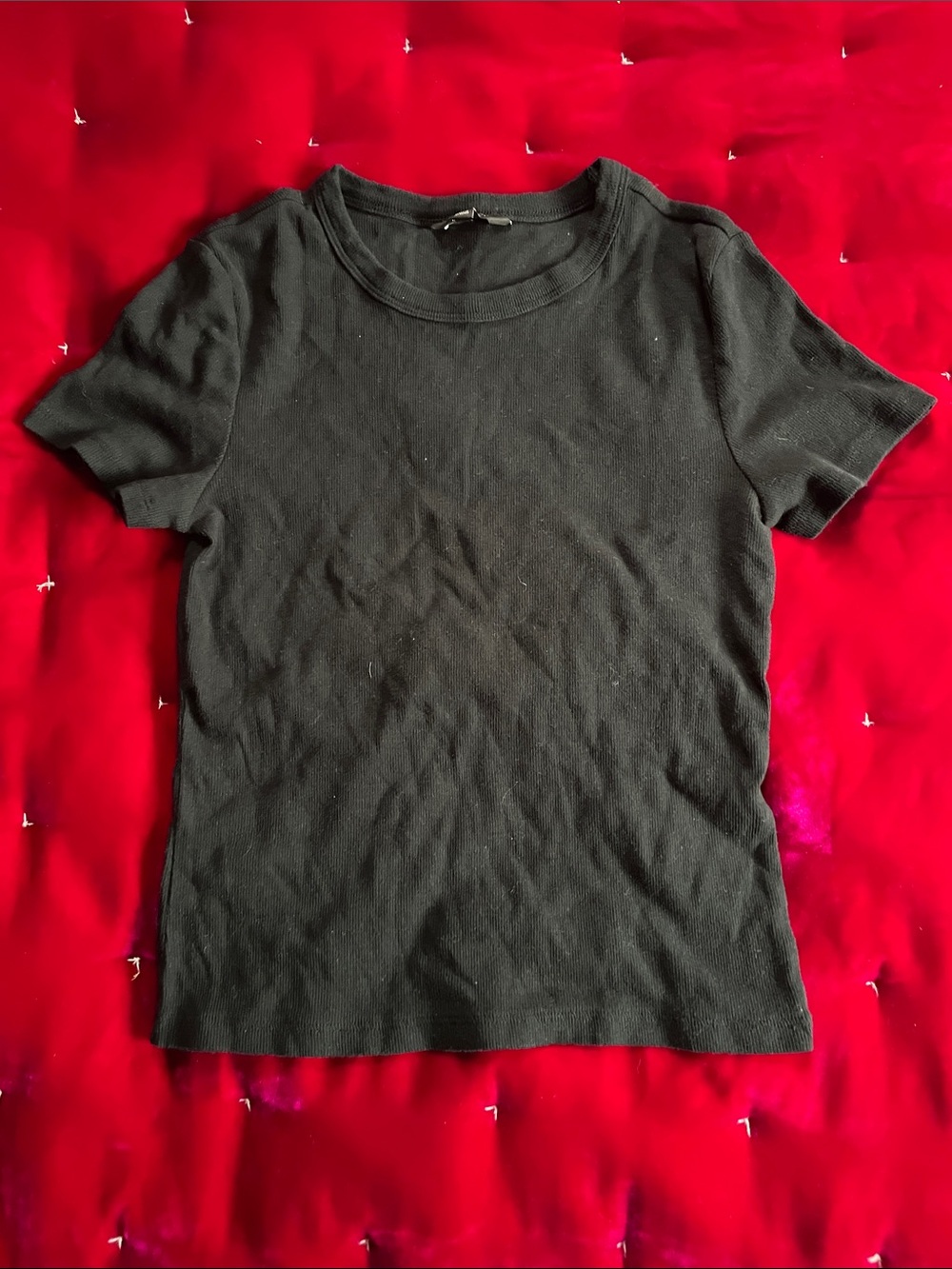 Banana Republic Black Short-Sleeve Crewneck Tee